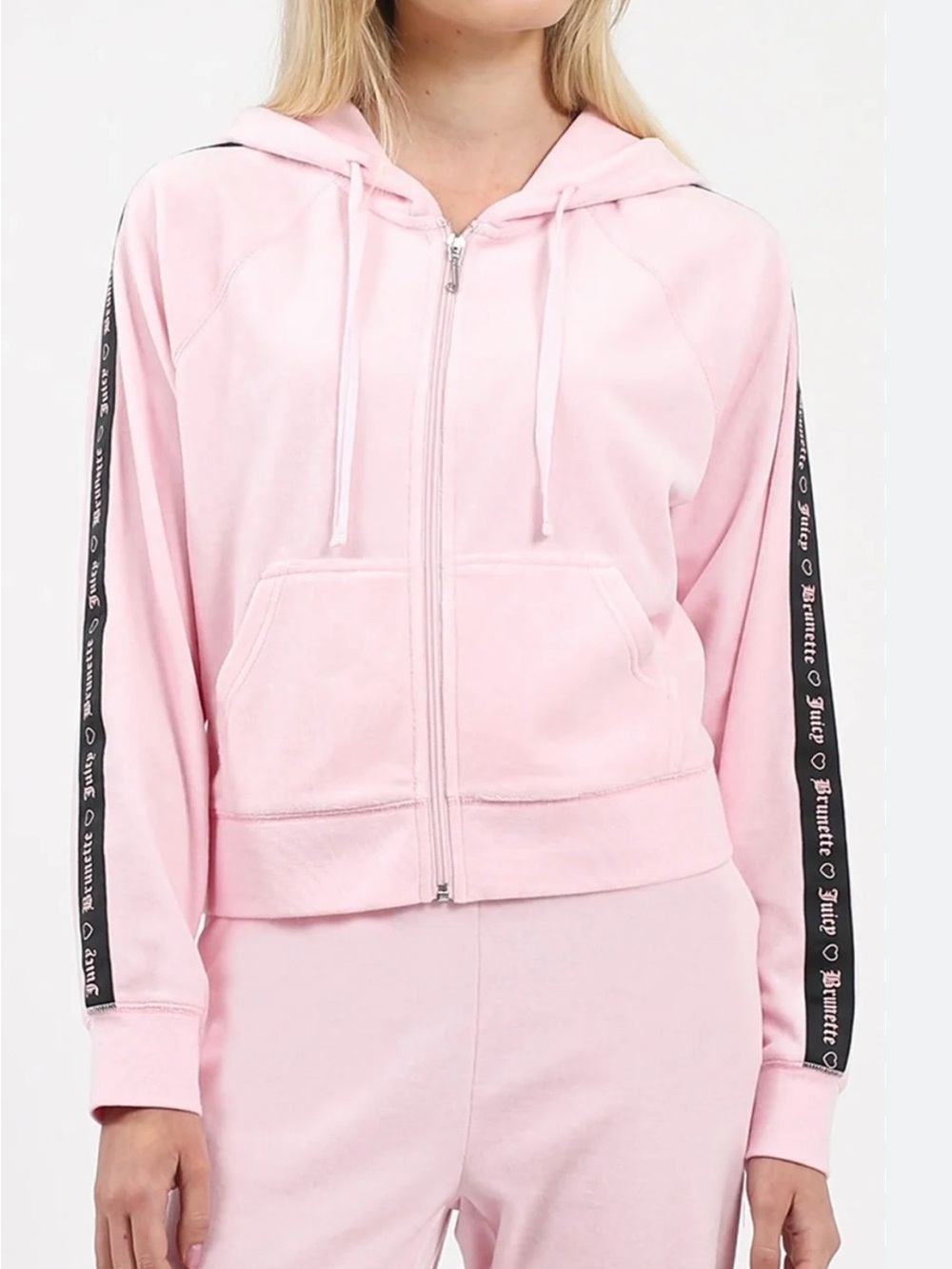Juicy Couture x Brunette The Label Pink Zip Track Suit (TOP AND BOTTOM)
